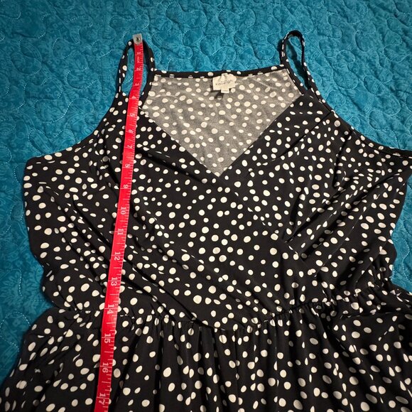 Kaileigh Black with White Polka Dots Sleeveless Jumpsuit Size L - Picture 7 of 7